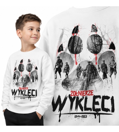 Bluza dziecięca Patriotyczna ŻOŁNIERZE WYKLĘCI BIAŁA